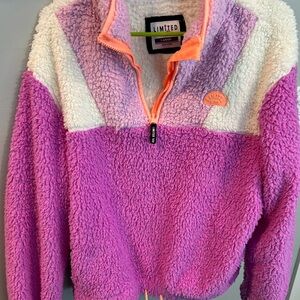 Limited Too Pink and Cream Sherpa Pullover
